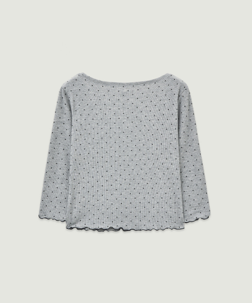 LMOOD WOMEN(エルムード ウーマン)の「ドーリー 七分袖 ドット Tシャツ メランジグレー(ニット/セーター・レディース・その他・36/38)」の3枚目の写真