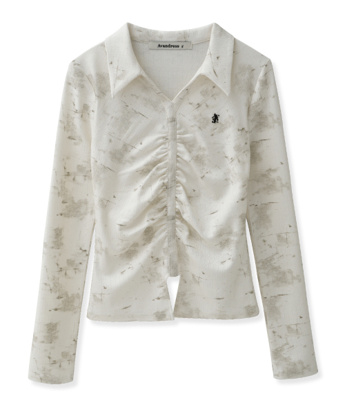 AVANDRESS(アバンドレス )の「マイラフォグ シャーリングカラー ロングスリーブ_2COL(Tシャツ/カットソー・レディース・ホワイト/ブラック・SMALL/MEDIUM)」の6枚目の写真