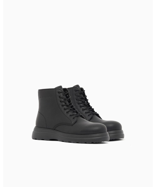ARMANI EXCHANGE(アルマーニエクスチェンジ)の「【A|X アルマーニ エクスチェンジ】レザー コンバットブーツ(ブーツ・メンズ・ブラック・8/7.5/7/9.5/10/6/5.5/6.5/10.5/9/8.5)」の2枚目の写真