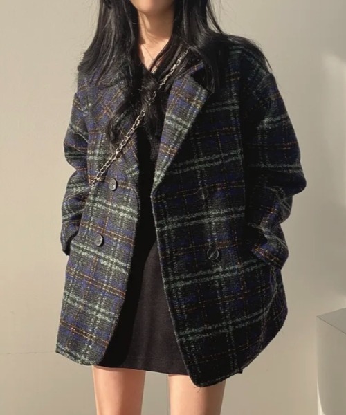 FAVORITO(ファヴォリート)の「チェック柄ツイードコート(その他アウター・レディース・グリーン/ブラウン・F)」の17枚目の写真