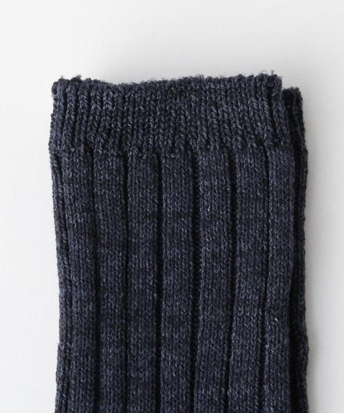 green label relaxing（グリーンレーベルリラクシング）の「CB インディゴリブソックス◆（ソックス/靴下・レディース・オフホワイト/ネイビー・FREE）」の4枚目の写真