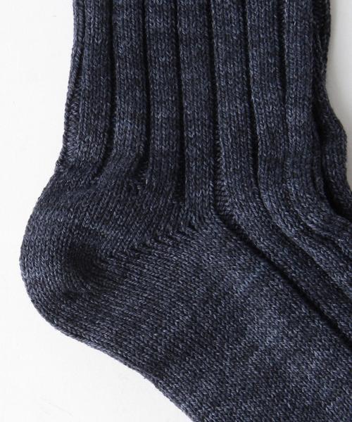 green label relaxing（グリーンレーベルリラクシング）の「CB インディゴリブソックス◆（ソックス/靴下・レディース・オフホワイト/ネイビー・FREE）」の5枚目の写真