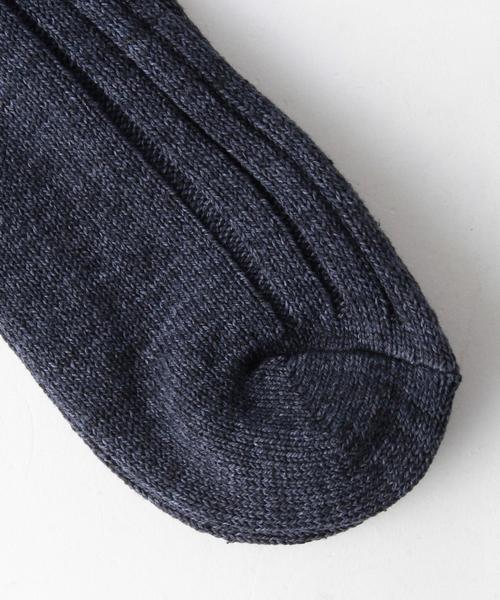 green label relaxing（グリーンレーベルリラクシング）の「CB インディゴリブソックス◆（ソックス/靴下・レディース・オフホワイト/ネイビー・FREE）」の6枚目の写真