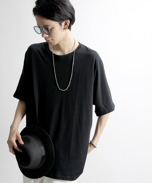 WEGO（ウィゴー）の「WEGO/ルーズシルエットTシャツ（Tシャツ/カットソー・メンズ・杢グレー/ホワイト/ブラック/ターコイズブルー・MEDIUM/LARGE）」の2枚目の写真