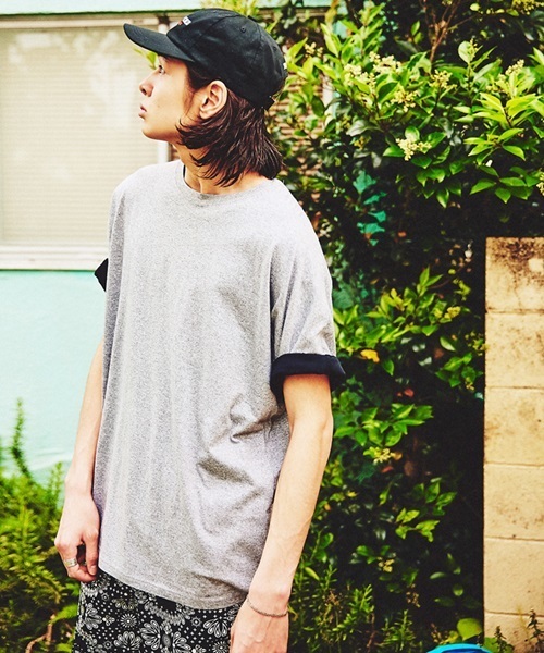 WEGO（ウィゴー）の「WEGO/ルーズシルエットTシャツ（Tシャツ/カットソー・メンズ・杢グレー/ホワイト/ブラック/ターコイズブルー・MEDIUM/LARGE）」の14枚目の写真