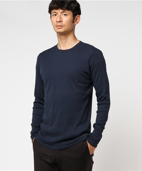 GREEN BOWL（グリーンボウル）の「GREEN BOWL Rib T-shirts/グリーンボウルリブTシャツ（Tシャツ/カットソー・メンズ・杢グレー/グレイッシュブルー/ライトイエロー/ライトカーキ/サーモンピンク/ワインレッド/グレイッシュベージュ/サックスブルー/ライトピンク/ベージュ/ダークベージュ/ロイヤルブルー/イエロー/ブラック/アイボリー/ネイビー/ダークグリーン/オフホワイト・38/40）」の10枚目の写真