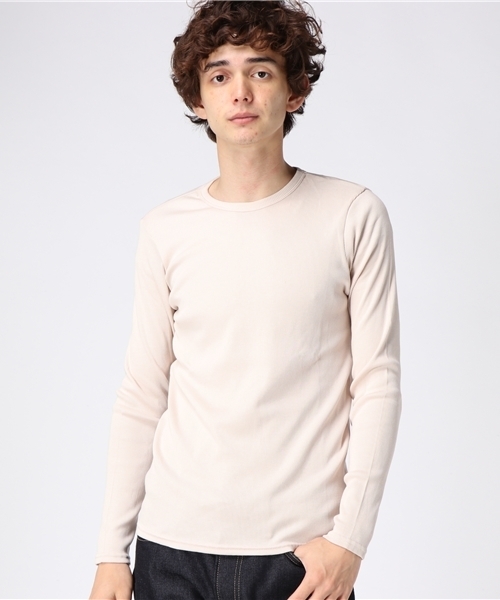 GREEN BOWL（グリーンボウル）の「GREEN BOWL Rib T-shirts/グリーンボウルリブTシャツ（Tシャツ/カットソー・メンズ・杢グレー/グレイッシュブルー/ライトイエロー/ライトカーキ/サーモンピンク/ワインレッド/グレイッシュベージュ/サックスブルー/ライトピンク/ベージュ/ダークベージュ/ロイヤルブルー/イエロー/ブラック/アイボリー/ネイビー/ダークグリーン/オフホワイト・38/40）」の16枚目の写真