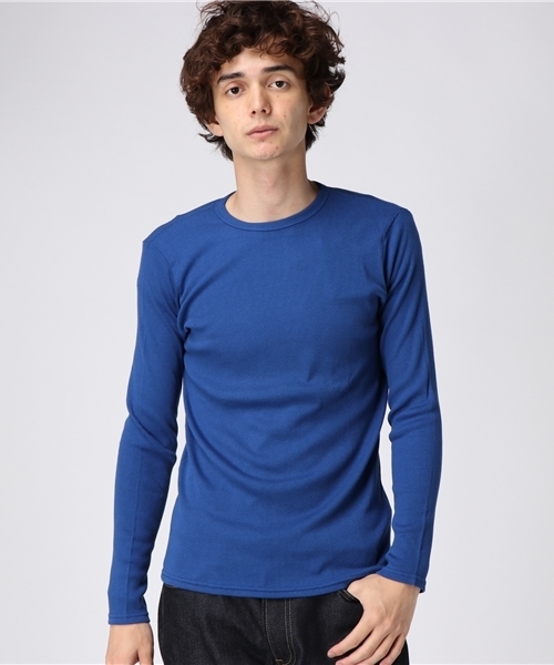 GREEN BOWL（グリーンボウル）の「GREEN BOWL Rib T-shirts/グリーンボウルリブTシャツ（Tシャツ/カットソー・メンズ・杢グレー/グレイッシュブルー/ライトイエロー/ライトカーキ/サーモンピンク/ワインレッド/グレイッシュベージュ/サックスブルー/ライトピンク/ベージュ/ダークベージュ/ロイヤルブルー/イエロー/ブラック/アイボリー/ネイビー/ダークグリーン/オフホワイト・38/40）」の12枚目の写真