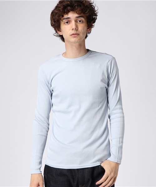 GREEN BOWL（グリーンボウル）の「GREEN BOWL Rib T-shirts/グリーンボウルリブTシャツ（Tシャツ/カットソー・メンズ・杢グレー/グレイッシュブルー/ライトイエロー/ライトカーキ/サーモンピンク/ワインレッド/グレイッシュベージュ/サックスブルー/ライトピンク/ベージュ/ダークベージュ/ロイヤルブルー/イエロー/ブラック/アイボリー/ネイビー/ダークグリーン/オフホワイト・38/40）」の11枚目の写真