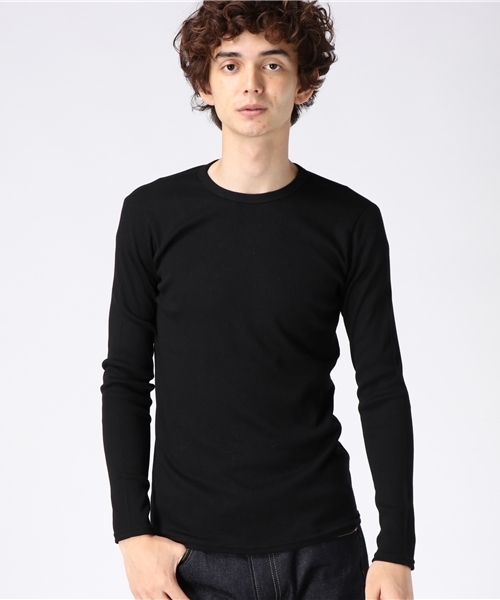 GREEN BOWL（グリーンボウル）の「GREEN BOWL Rib T-shirts/グリーンボウルリブTシャツ（Tシャツ/カットソー・メンズ・杢グレー/グレイッシュブルー/ライトイエロー/ライトカーキ/サーモンピンク/ワインレッド/グレイッシュベージュ/サックスブルー/ライトピンク/ベージュ/ダークベージュ/ロイヤルブルー/イエロー/ブラック/アイボリー/ネイビー/ダークグリーン/オフホワイト・38/40）」の3枚目の写真