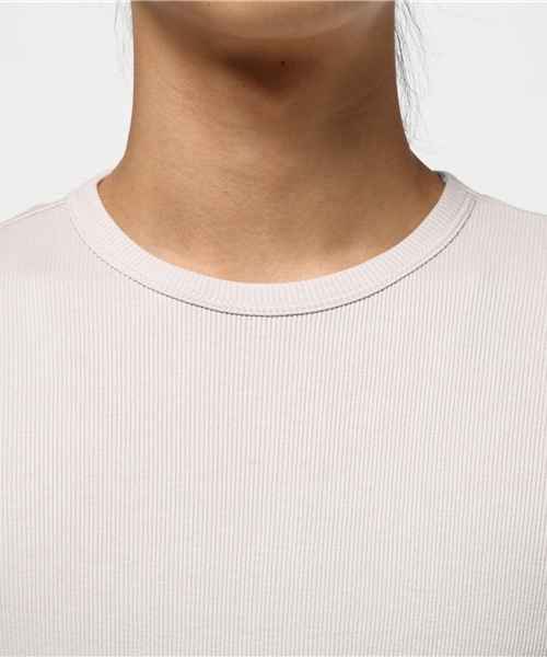 GREEN BOWL（グリーンボウル）の「GREEN BOWL Rib T-shirts/グリーンボウルリブTシャツ（Tシャツ/カットソー・メンズ・杢グレー/グレイッシュブルー/ライトイエロー/ライトカーキ/サーモンピンク/ワインレッド/グレイッシュベージュ/サックスブルー/ライトピンク/ベージュ/ダークベージュ/ロイヤルブルー/イエロー/ブラック/アイボリー/ネイビー/ダークグリーン/オフホワイト・38/40）」の22枚目の写真