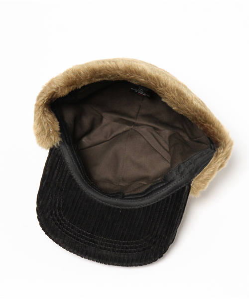 ROUND HOUSE（ラウンドハウス）の「ROUND HOUSE THICK CORDUROY FUR CAP（キャップ・メンズ・オフホワイト/ネイビー/ブラック/オリーブ・FREE）」の9枚目の写真