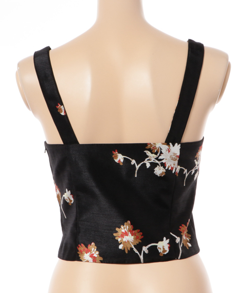 SLY（スライ）の「PARIS DAISY LACE UPビスチェ（キャミソール・レディース・ダークグリーン/ブラック・2/1）」の3枚目の写真