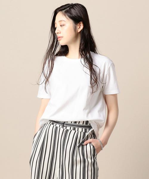 BEAUTY&YOUTH UNITED ARROWS（ビューティーアンドユースユナイテッドアローズ）の「BY TRADITIONAL バイオクルーネックTシャツ ◆（Tシャツ/カットソー・レディース・ネイビー/ホワイト/オリーブ/ライトブルー/ピンク/ベージュ/ブラック・FREE）」の2枚目の写真