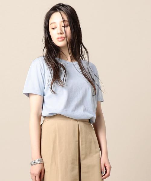 BEAUTY&YOUTH UNITED ARROWS（ビューティーアンドユースユナイテッドアローズ）の「BY TRADITIONAL バイオクルーネックTシャツ ◆（Tシャツ/カットソー・レディース・ネイビー/ホワイト/オリーブ/ライトブルー/ピンク/ベージュ/ブラック・FREE）」の5枚目の写真