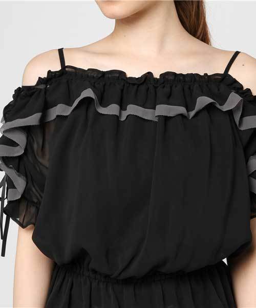 JILL by JILL STUART（ジルバイジルスチュアート）の「LACE DOWN PUFF（シャツ/ブラウス・レディース・ブラック/ホワイト・FREE）」の6枚目の写真