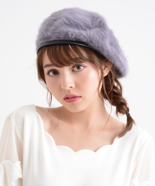 MAJESTIC LEGON（マジェスティックレゴン）の「【WEB限定価格】ふわふわベレー帽（ハンチング/ベレー帽・レディース・ブラック/ベージュ/グレー/ボルドー・FREE）」の2枚目の写真
