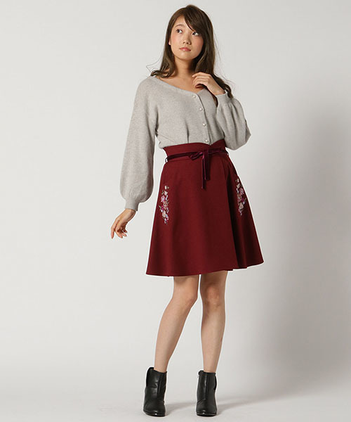 WILLSELECTION(ウィルセレクション)の「刺繍フレアスカート ◆(スカート・レディース・レッド/ネイビー・M/L/MEDIUM)」の14枚目の写真