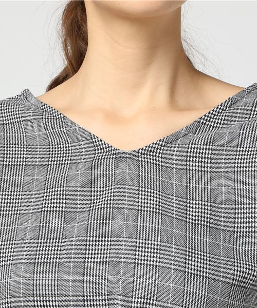 KOBE LETTUCE（コウベレタス）の「[無地/グレンチェック柄]ウエストリボンバルーン袖ブラウス（シャツ/ブラウス・レディース・ワイン/ブラウン系その他/ブラック/ブラック系その他・FREE）」の5枚目の写真