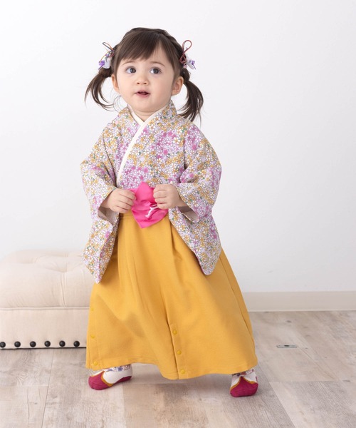 【セール】和柄ちりめん 袴ロンパース [お誕生日 お食い初め お宮参り］【ZOZO限定カラー】（着物）｜SweetMommy（スウィートマミー）