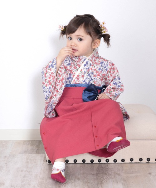 【セール】和柄ちりめん 袴ロンパース [お誕生日 お食い初め お宮参り］【ZOZO限定カラー】（着物）｜SweetMommy（スウィートマミー）