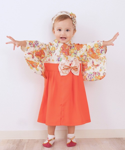 【セール】和柄ちりめん 袴ロンパース [お誕生日 お食い初め お宮参り］【ZOZO限定カラー】（着物）｜SweetMommy（スウィートマミー）