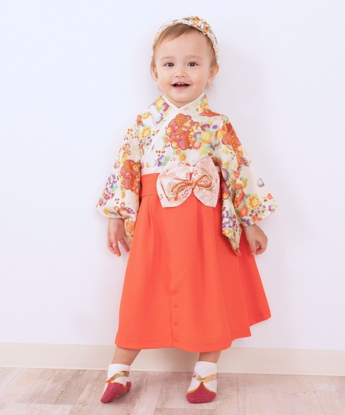 【セール】和柄ちりめん 袴ロンパース [お誕生日 お食い初め お宮参り］【ZOZO限定カラー】（着物）｜SweetMommy（スウィートマミー）