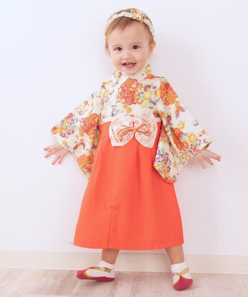 【セール】和柄ちりめん 袴ロンパース [お誕生日 お食い初め お宮参り］【ZOZO限定カラー】（着物）｜SweetMommy（スウィートマミー）