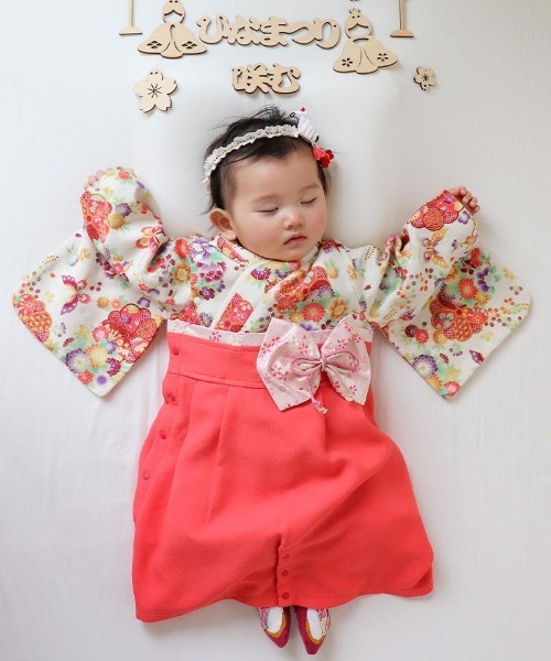 【セール】和柄ちりめん 袴ロンパース [お誕生日 お食い初め お宮参り］【ZOZO限定カラー】（着物）｜SweetMommy（スウィートマミー）