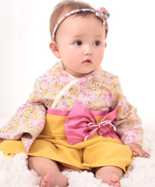 【セール】和柄ちりめん 袴ロンパース [お誕生日 お食い初め お宮参り］【ZOZO限定カラー】（着物）｜SweetMommy（スウィートマミー）