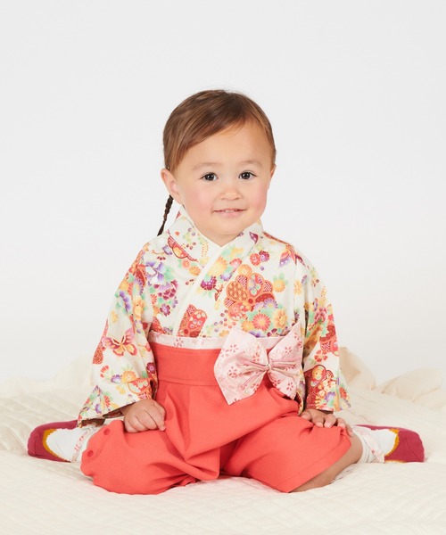 【セール】和柄ちりめん 袴ロンパース [お誕生日 お食い初め お宮参り］【ZOZO限定カラー】（着物）｜SweetMommy（スウィートマミー）