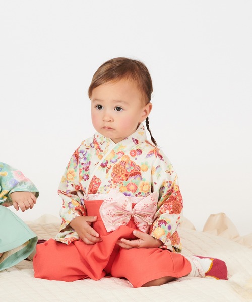 【セール】和柄ちりめん 袴ロンパース [お誕生日 お食い初め お宮参り］【ZOZO限定カラー】（着物）｜SweetMommy（スウィートマミー）