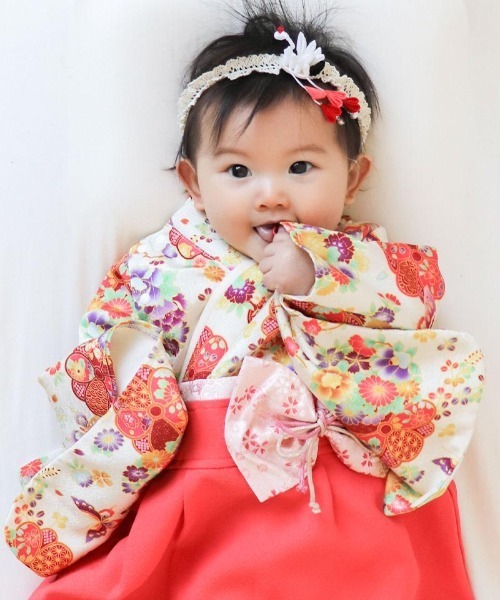 【セール】和柄ちりめん 袴ロンパース [お誕生日 お食い初め お宮参り］【ZOZO限定カラー】（着物）｜SweetMommy（スウィートマミー）