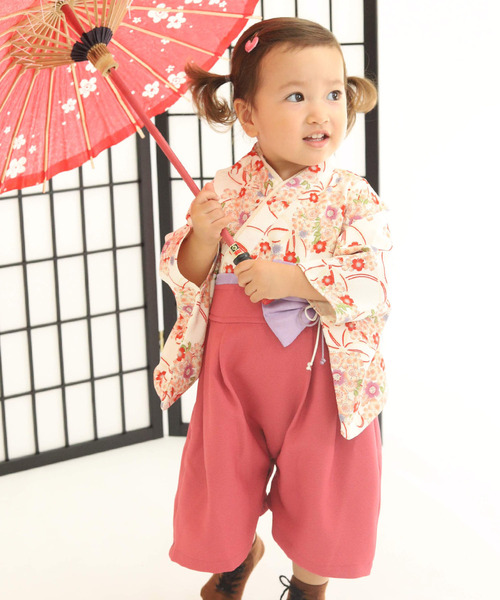 【セール】和柄ちりめん 袴ロンパース [お誕生日 お食い初め お宮参り］【ZOZO限定カラー】（着物）｜SweetMommy（スウィートマミー）