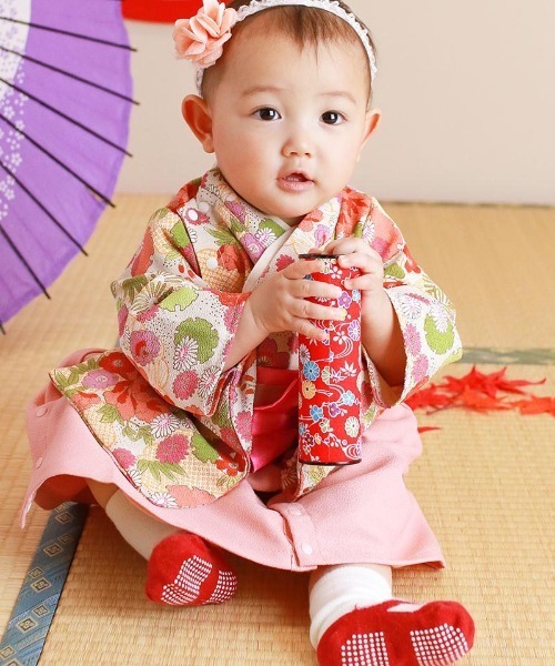 【セール】和柄ちりめん 袴ロンパース [お誕生日 お食い初め お宮参り］【ZOZO限定カラー】（着物）｜SweetMommy（スウィートマミー）