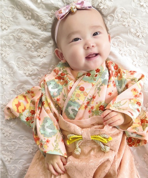 【セール】和柄ちりめん 袴ロンパース [お誕生日 お食い初め お宮参り］【ZOZO限定カラー】（着物）｜SweetMommy（スウィートマミー）