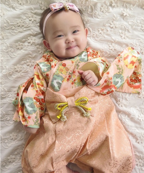 【セール】和柄ちりめん 袴ロンパース [お誕生日 お食い初め お宮参り］【ZOZO限定カラー】（着物）｜SweetMommy（スウィートマミー）