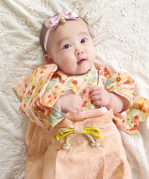 【セール】和柄ちりめん 袴ロンパース [お誕生日 お食い初め お宮参り］【ZOZO限定カラー】（着物）｜SweetMommy（スウィートマミー）