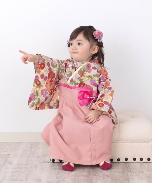 【セール】和柄ちりめん 袴ロンパース [お誕生日 お食い初め お宮参り］【ZOZO限定カラー】（着物）｜SweetMommy（スウィートマミー）