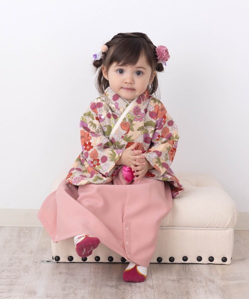 【セール】和柄ちりめん 袴ロンパース [お誕生日 お食い初め お宮参り］【ZOZO限定カラー】（着物）｜SweetMommy（スウィートマミー）