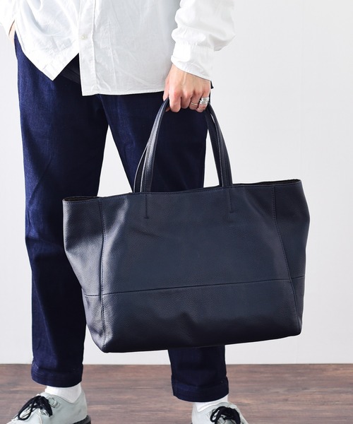 VitaFelice（ヴィータフェリーチェ）の「本牛革トートバッグ（ビジネスバッグ・メンズ・ブラック/ブラウン系その他/ネイビー/ベージュ系その他/アッシュグレー/カーキ・FREE）」の6枚目の写真