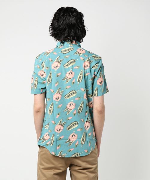 RVCA(ルーカ)の「RVCA メンズ 【LUKE PELLETIER】 PELLETIER TROPIC SS 半袖シャツ(シャツ/ブラウス・メンズ・ブルー/イエロー・SMALL/MEDIUM)」の3枚目の写真