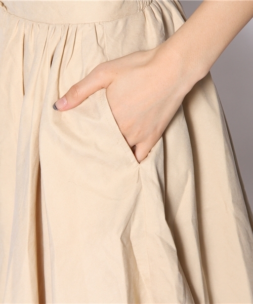 mystic（ミスティック）の「【mystic】 ハイウエストギャザーSK（スカート・レディース・アイボリー/ピンク/グレー/ブルー/ブラック/ネイビー・ﾌﾘ-）」の10枚目の写真