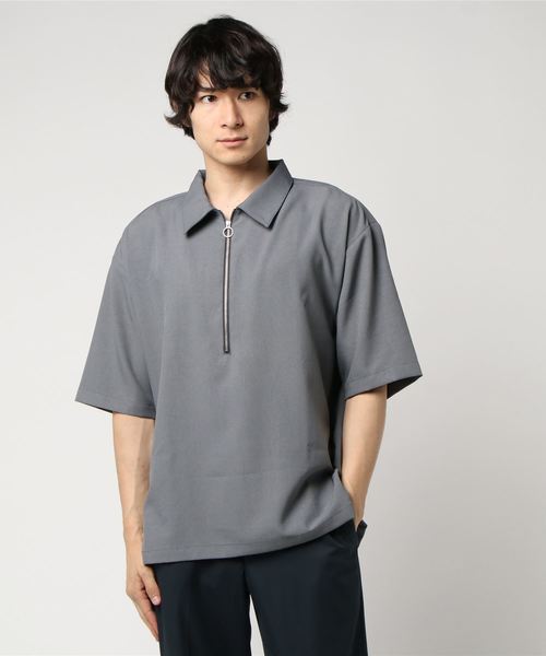 リングハーフZIPオーバーシャツ リングハーフZIPオーバーシャツ