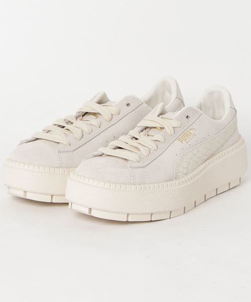 PUMA（プーマ）の「PUMA プーマ スウェード プラットフォーム トレース アニマル (WOMEN)（スニーカー・レディース・ホワイト/ブラック/ピンク・22.5cm/23.5cm/24.5cm/25.5cm/23.0cm/24.0cm/25.0cm/22.0cm）」の2枚目の写真