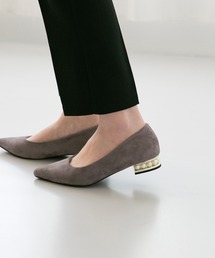 大人上品 パールヒールパンプス