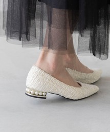 大人上品 パールヒールパンプス