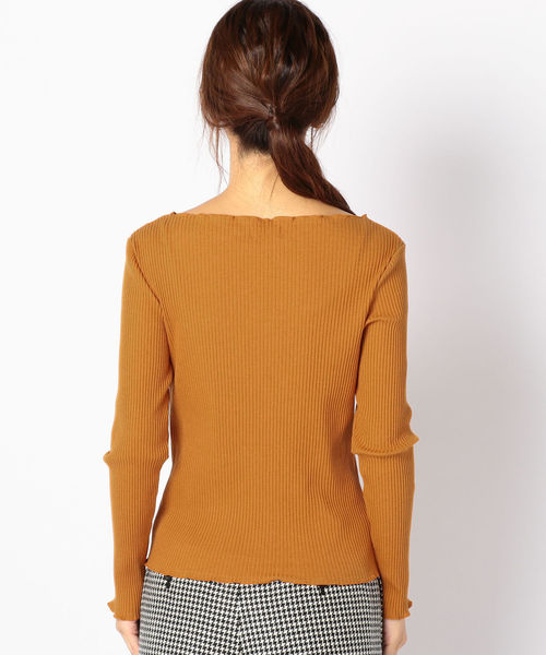 SHIPS（シップス）の「ギャラクシーリブトップス（Tシャツ/カットソー・レディース・ホワイト/ブラック/オレンジ/オリーブ・ONE SIZE）」の7枚目の写真