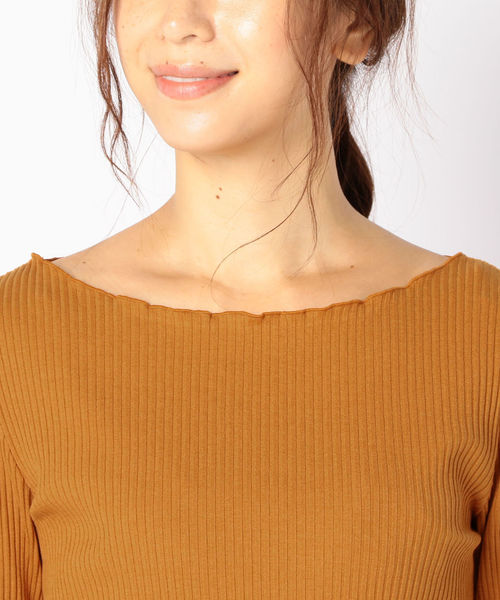 SHIPS（シップス）の「ギャラクシーリブトップス（Tシャツ/カットソー・レディース・ホワイト/ブラック/オレンジ/オリーブ・ONE SIZE）」の9枚目の写真