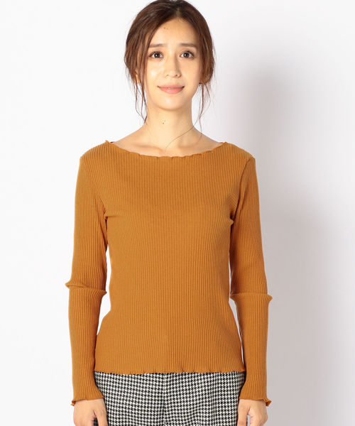 SHIPS（シップス）の「ギャラクシーリブトップス（Tシャツ/カットソー・レディース・ホワイト/ブラック/オレンジ/オリーブ・ONE SIZE）」の5枚目の写真